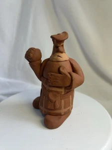 WEE MEN OF GLAUR by Robin Coutts, scottish figure Art pottery Shot-putt Man Rare - Picture 1 of 13