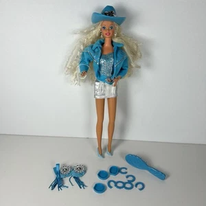 Western stampin Barbie Doll Mattel Original Blue # 10293 Cowgirl Vintage 1993 - Picture 1 of 4