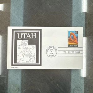 UTAH STATEHOOD CENTENNIAL SLC 1896 - 1996 DELICATE ARCH FIRST DAY ISSUE VINTRY - Afbeelding 1 van 2