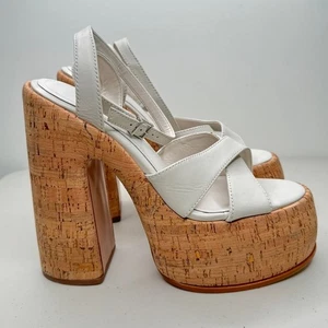 NEW Schutz Pattie Cork Sandal Pump Heels Platforms, Pearl White, 9.5 - Picture 1 of 10