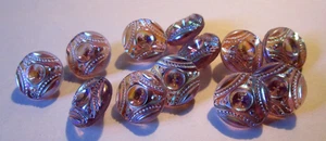 12 Vintage Aurora Borealis Glass Buttons Purple Blue Pink AB Colors - Picture 1 of 7
