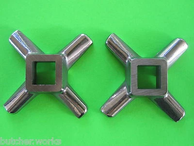 SMOKEHOUSE CHEF *TWO #12 S/Steel Meat Grinder Knife blade for Hobart Cabelas Universal etc