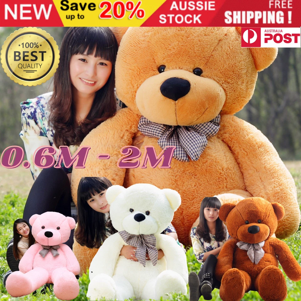 Baby Kids Giant Teddy Bear Huge Stuffed Plush Toy Soft Big Tie Large Gift AU - image 1 of 4