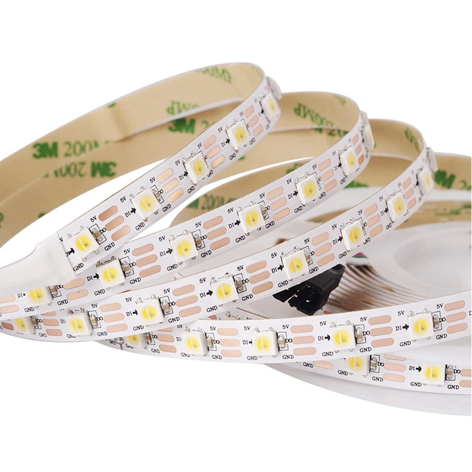 LED Strip SMD5050 (white, monochrome, with controls, IP20, 5 V, 60 LEDs/m, 5 m) - Image 1 of 1