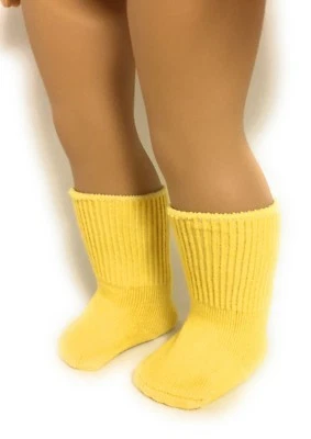 DORI'S DOLL BOUTIQUE Yellow Knit Sport Socks Clothes for 18 inch Girl Doll Accessories