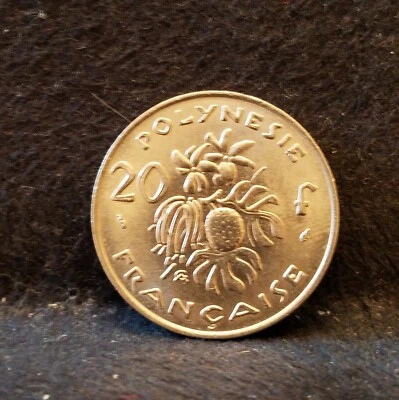 1975 French Polynesia (Overseas Territory) 20 francs, local produce, aUNC, KM-9 - Image 1 of 4