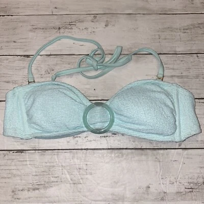 Xhilaration Bikini Top Womens Medium Blue Seafoam Bandeau  Swim Target M - Image 1 of 4
