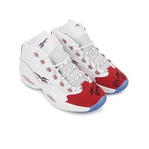"Allen Iverson Firmado Reebok Question Medio ""Punta Roja"" ROY97 25o FY1018 Zapatos JSA - Imagen 1 de 7