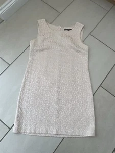 FRENCH CONNECTION. SIZE 12. LOVELY CHAMPAGNE TEXTURED A-LINE MINI DRESS. VGC - Picture 1 of 14