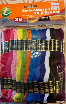 NISP IRIS 6 STRAND 100% MERCERIZED COTTON EMBROIDERY FLOSS-36 COLORS - Image 1 of 2