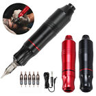 Pro Tattoo Machine Rotary Pen Strong Motor Makeup Gun W/5Pc Cartridge Needles