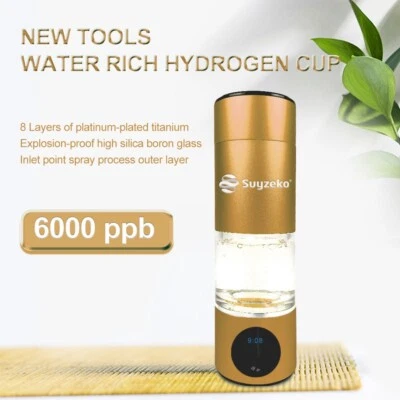 230ml Portable Hydrogen Rich Water Maker Alkaline Bottle Cup Ionizer Generator - Image 1 of 4