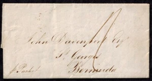 Bermuda 1842 Letter to St. George's Marked 1/- Per Packet - Picture 1 of 3