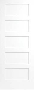 5 Panel Shaker Interior Door #55S – 32 x 80 x 1-3/8" Slab or Prehung  Primed MDF - Picture 1 of 6