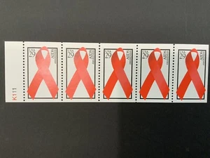 USA Booklet Pane Of 5 .# 2806a AIDS Awareness. Never Folded.NH - Picture 1 of 1