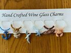 " NAUTICAL''/BEACH  SET OF 6  Hand Crafted  wine glass drink markers