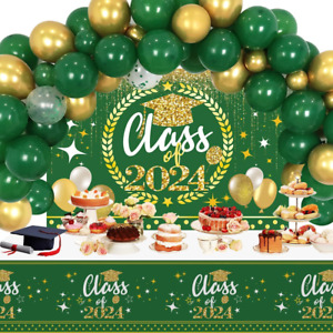 Green Graduation Party Decorations 2024,67Pcs Class of 2024 Party Decor Kit with