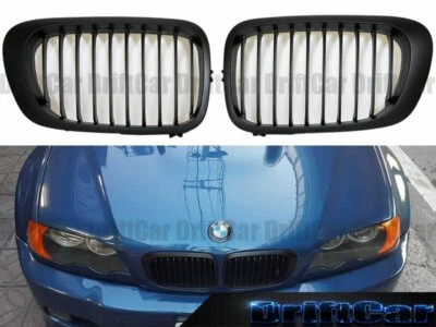 FOR 2001 2002 2003 2004 2005 2006 BMW E46 M3 2 DOOR KIDNEY GRILLE MATTE BLACK - Image 1 of 4