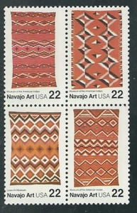 Scott  #2235/8... 22 Cent.... Navajo Art... Block of 4 - Picture 1 of 1