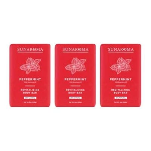 Sunaroma Revitalizing Body Bar - Peppermint With Rosemary Oil, 8oz (Pack of 3) - Picture 1 of 2
