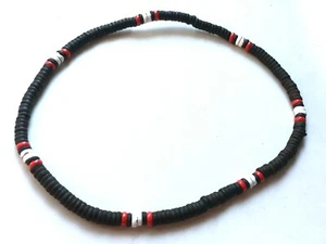 Men Boy White and Red Bead Necklace Wooden Beaded Choker New Gift Necklace Wood - Picture 1 of 7