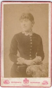 Foto photo gentildonna con ventaglio by Montabone Firenze cdv 1870 c.a. - Imagen 1 de 1