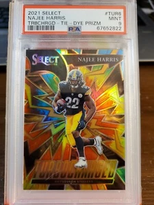 2021 Panini Select Najee Harris Turbocharged TIe Dyed #20/25 Steelers PSA 9 - Picture 1 of 2