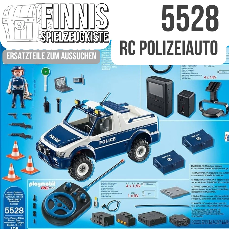 Playmobil 5528 RC Polizeiauto mit Kamera Ersatzteile - Ferngesteuert Police Jeep - Bild 1 von 1