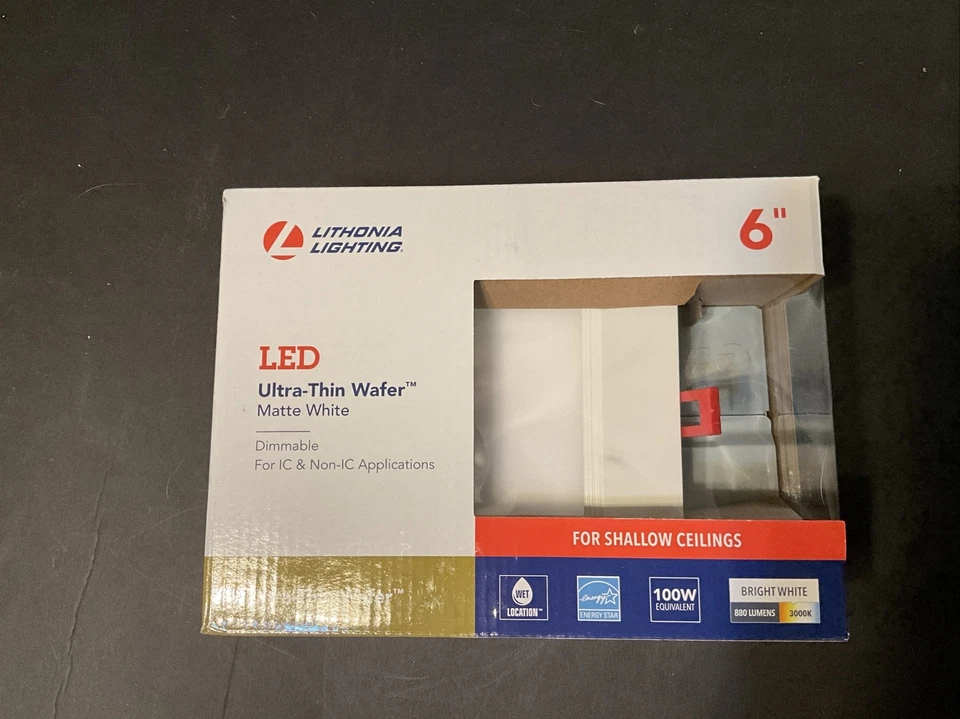 Oblea cuadrada 6 pulgadas. Iluminación Lithonia blanca (paquete de 6) Foto 1 de 4