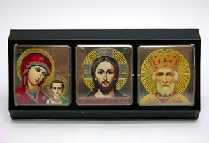 Auto Ikone GM Kazan Jesus Nikolaus автомобильная икона освящена 11x5x1 cm - Picture 1 of 2