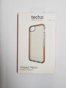 Genuine Tech21 impactology Impact Mesh for iphone 5C - Clear/Orange - Picture 1 of 3