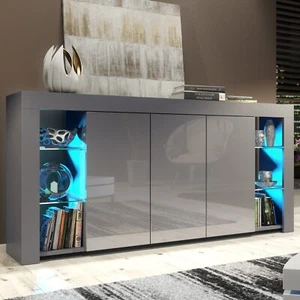 164cm Cabinet Cupboard I Sideboard TV Unit I High Gloss/Matt Doors I Free LED - Picture 1 of 68