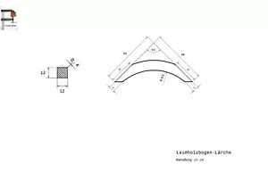 Lärche 12x12 Bauelement geschnitten Leimholzbogen Stütze Halter Rundbalken Arc - Bild 1 von 8
