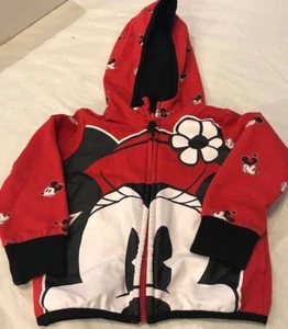 Disney's Mickey Mouse Jacket Size 2 Long Sleeved Zip Hooded -Free Shipping - Picture 1 of 3