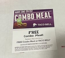 (20)  Taco Bell Combo Meal Voucher, Expires 12/31/23. Free Shipping Plus Extras