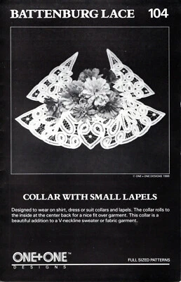 "Collar with Small Lapels" one+one Designs Battenburg Lace Pattern # 104 - Image 1 of 4