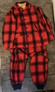 Vintage Sears Sportswear Wool Jacket and Pants M/L Buffalo Plaid Hunting - Picture 1 of 14
