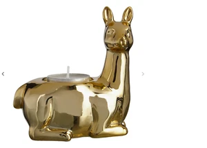 John Lewis, Gold Llama Tealight Holder, Gold - Picture 1 of 2