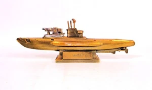Vintage Metal German U-581 Submarine Table Lighter/Ornament - Picture 1 of 15