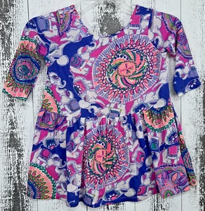 LILLY PULITZER Girls' Lynn Dress in Play That Trunky Music Size S 4/5 Elephants - Picture 1 of 6