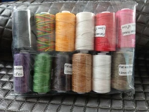 Premium waxed thread .8mm for hand sewing leather 12 piece color kit - Picture 1 of 1