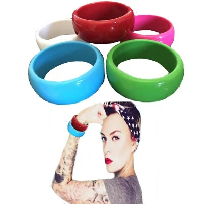 BRACCIALETTO SCHIAVA RIGIDO IN PLASTICA COLORATA DA DONNA  - Immagine 1 di 4