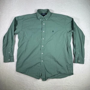 Camisa Ralph Lauren Blake Para Hombre L Verde Abotonada Manga Larga Calce Clásico - Imagen 1 de 7