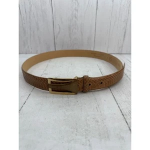 Cinturón de cuero vintage Carlisle dorado tostado 116521 piel de serpiente grande 32" - 36" Italia - Imagen 1 de 12