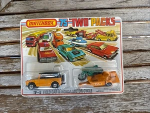 Matchbox Superfast 75 "Dos Paquetes" Coche de Campo y Motocicleta Honda Cardado Raro Encontrar - Imagen 1 de 4