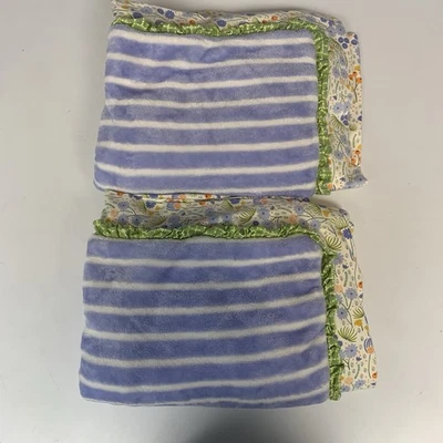 Juego de funda de almohada Matilda Jane Truth or Dare a rayas floral felpa azul suave Foto 1 de 4