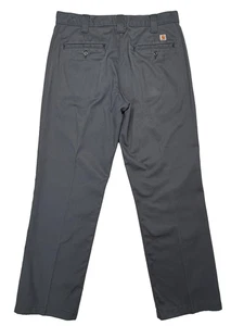 Carhardtt Sid Pant Men's 33x30 Grey Work Dress Pant Stretch Flat Front - Picture 1 of 9