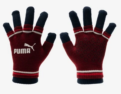 Guantes de punto PUMA unisex CAT manga dedo 4 rojo azul marino polar guante para correr 04180110 Foto 1 de 4