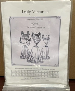 TVE02 Truly Victorian Edwardian Underwear Pattern Design Multi Sized - Picture 1 of 4