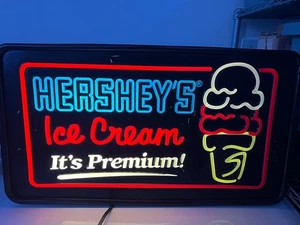 VINTAGE HERSHEY'S ICE CREAM BELEUCHTETES SCHILD - Bild 1 von 7